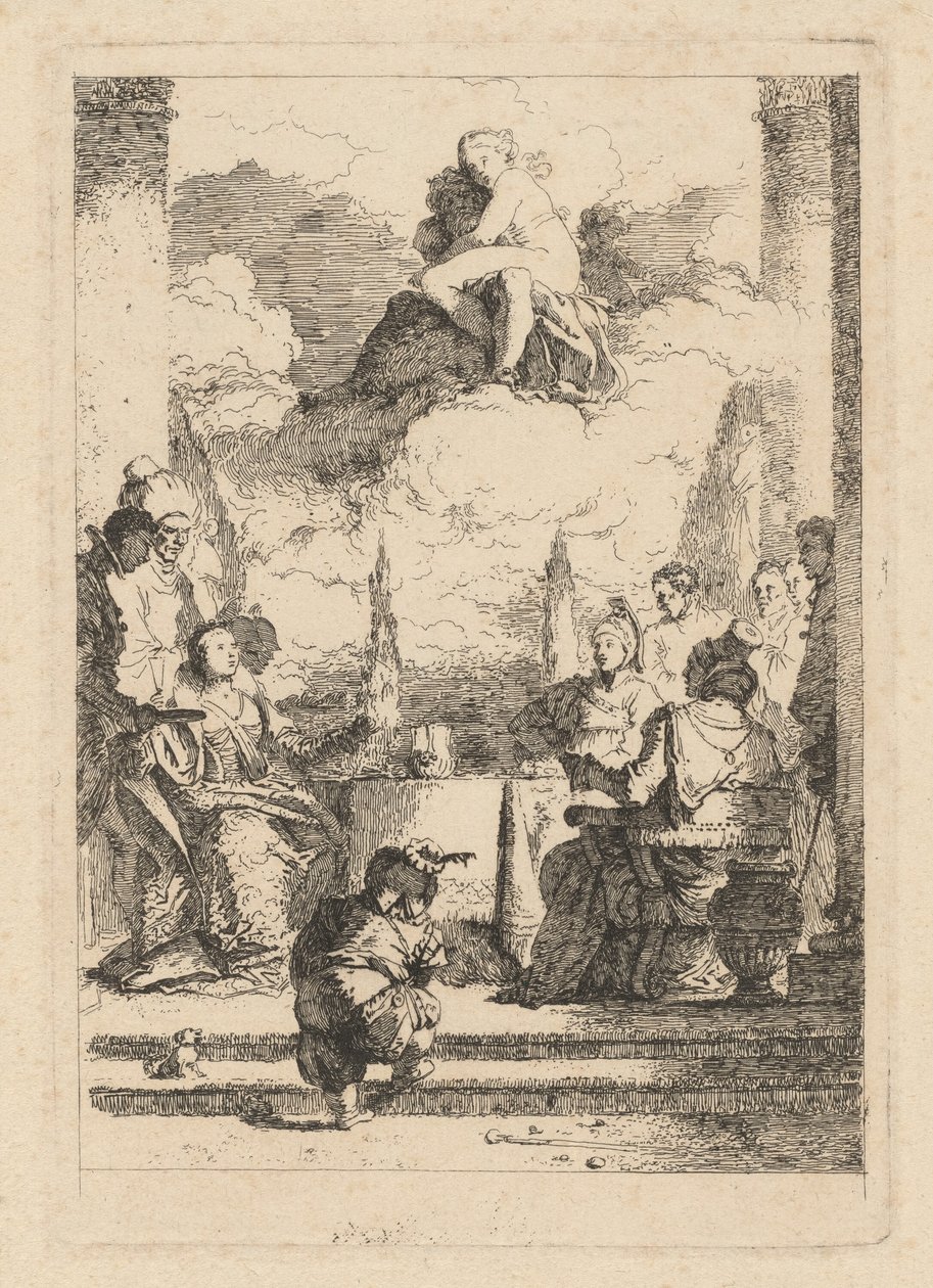 Antonius och Kleopatras bankett av Jean Honoré Fragonard after Giovanni Battista Tiepolo