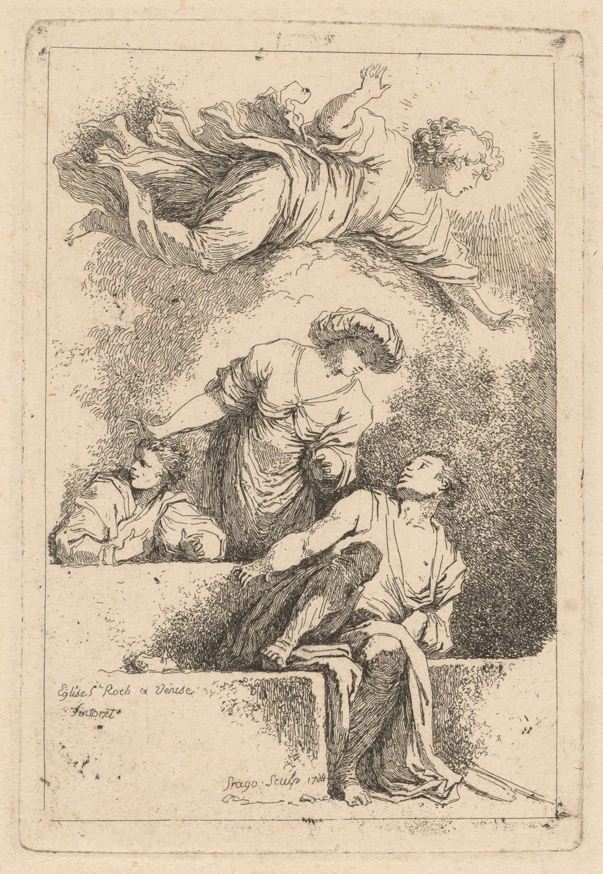 Lärjungarna vid graven av Jean Honoré Fragonard after Jacopo Tintoretto