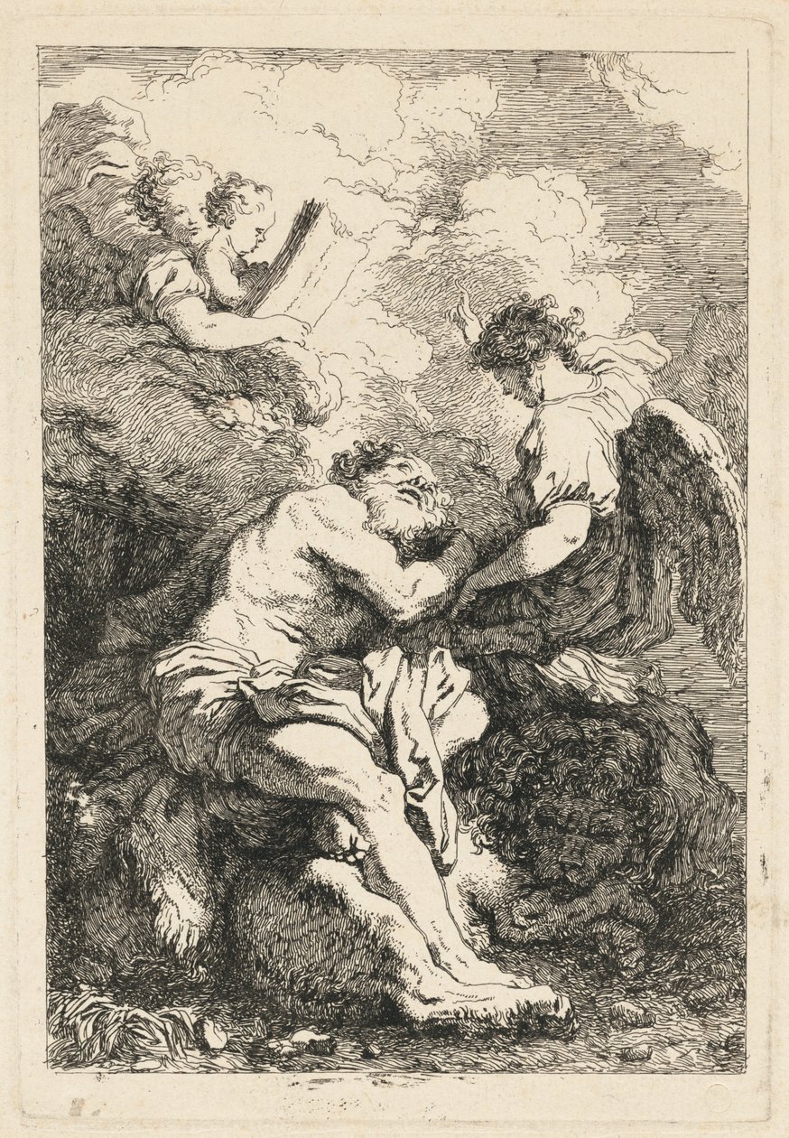 Sankt Hieronymus vision av Jean Honoré Fragonard after Johann Liss