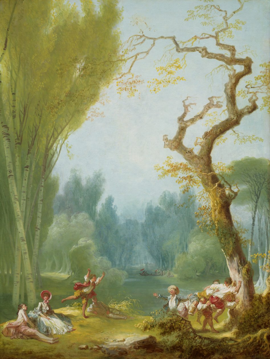 Ett spel med häst och ryttare av Jean Honore Fragonard