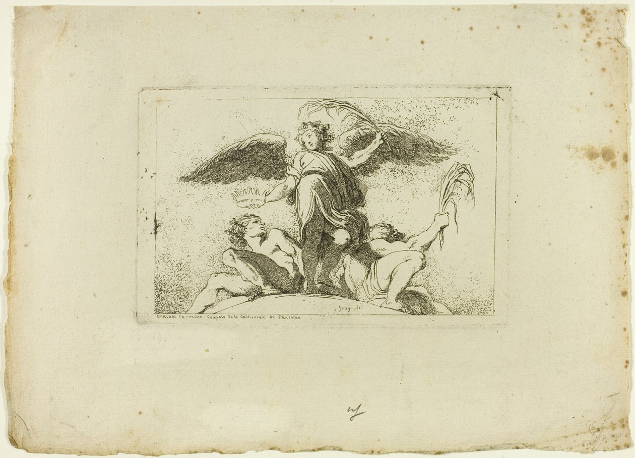 Ängel som håller en palm och en krona av Jean Honore Fragonard