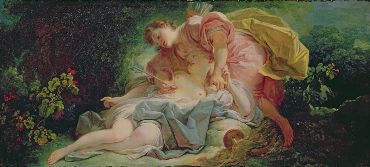 Cephalus och Procris (olja på duk) av Jean Honore Fragonard