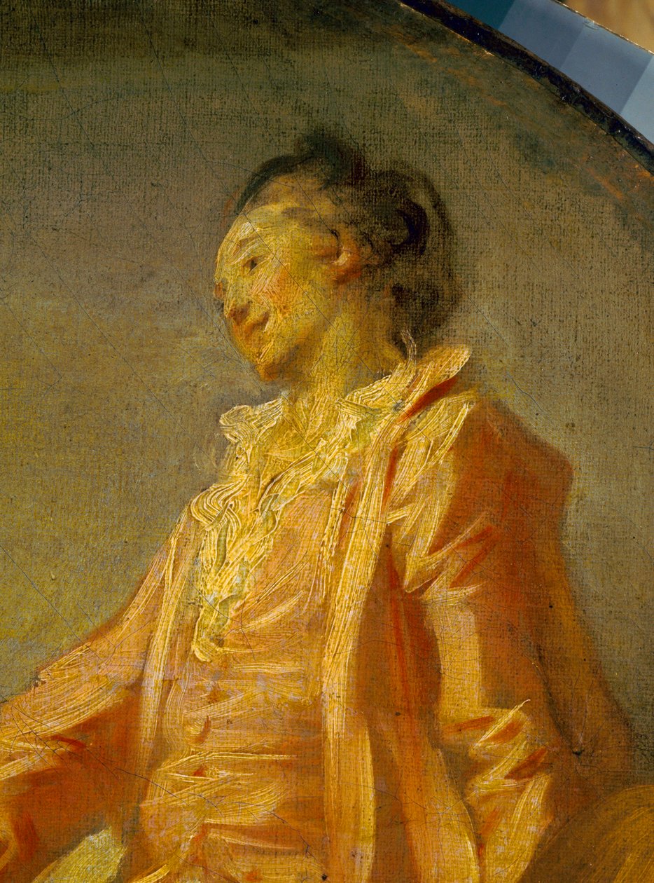 Detalj av "" Början av modellen"" En ung blyg modell vågade vara. Målning av Jean Honore Fragonard (1732-1806). Paris. Jacquemart Andre-museet av Jean Honore Fragonard