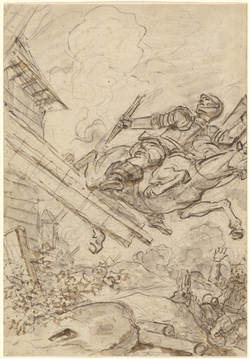 Don Quijote attackerar väderkvarnen av Jean Honore Fragonard
