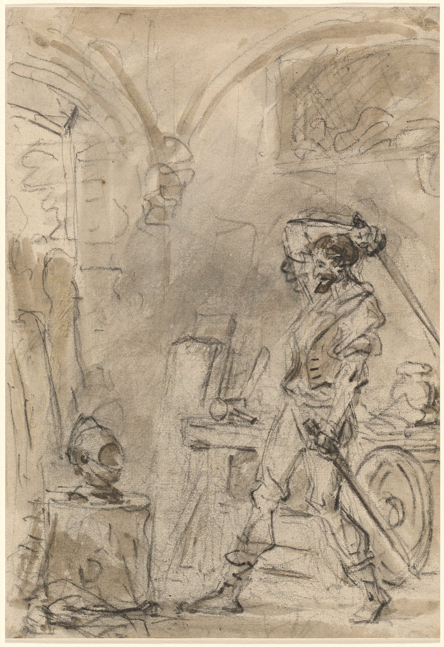 Don Quijote på väg att slå hjälmen av Jean Honore Fragonard