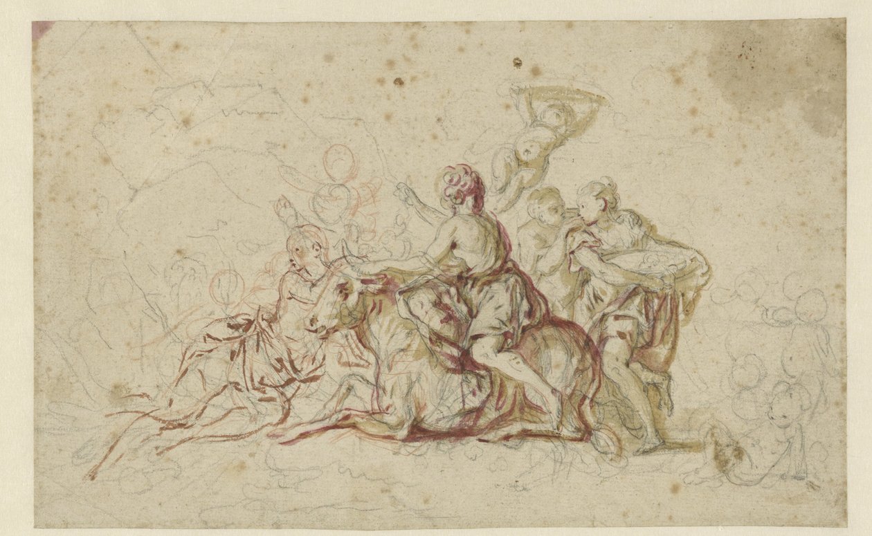 Europa kidnappad av Jupiter i skepnad av en tjur av Jean Honore Fragonard