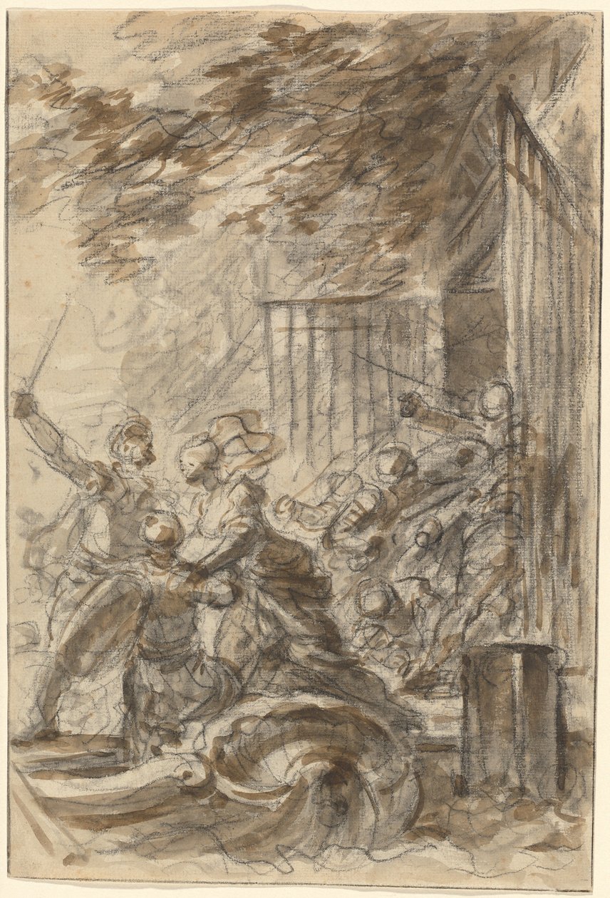 Isabella överger sitt hem för att följa Odorico och hans män av Jean Honore Fragonard