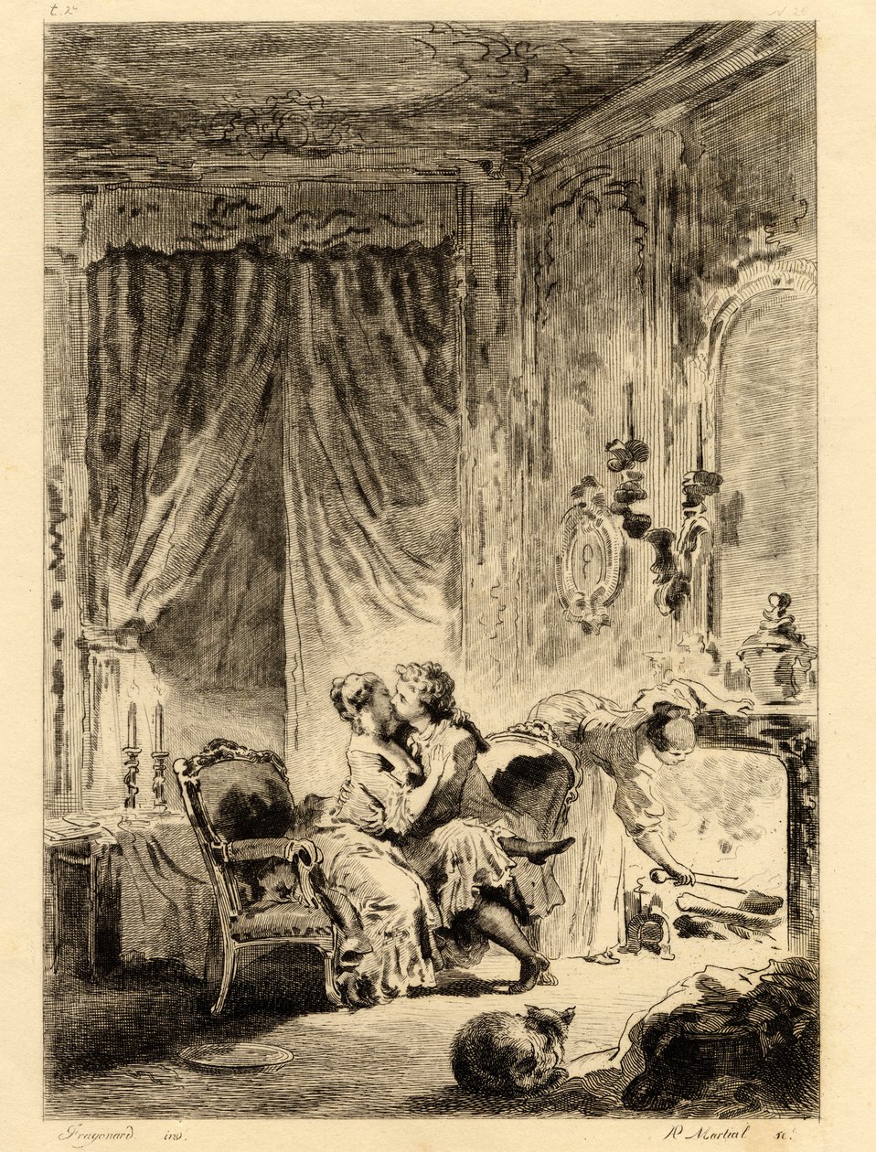 Jean de la Fontaine (1621 - 1695). "" Sagor. The prayer of Saint Julien”, illustration av Fragonard (1732 - 1806). Teckning. av Jean Honore Fragonard