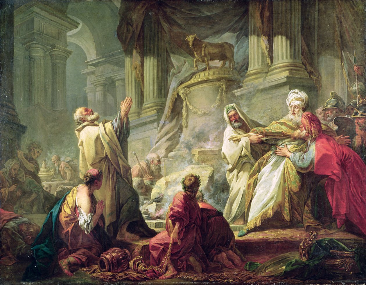 Jerobeam offrar till guldkalven, 1752 av Jean Honore Fragonard