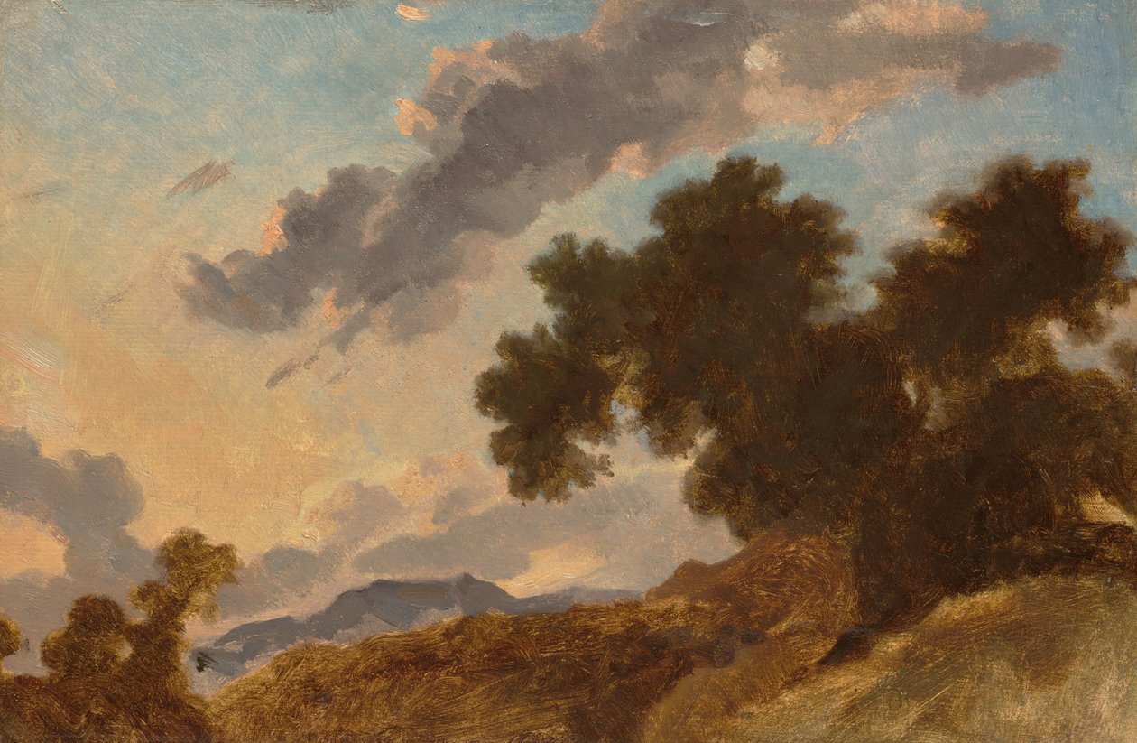 Bergslandskap vid solnedgången, ca. 1765. av Jean Honore Fragonard