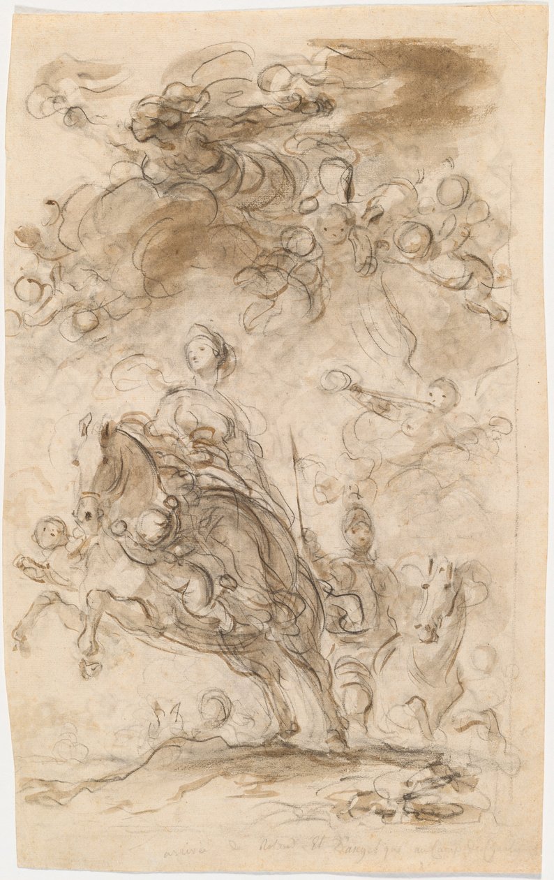 Orlando och Angelica anländer till Charlemagnes läger av Jean Honore Fragonard