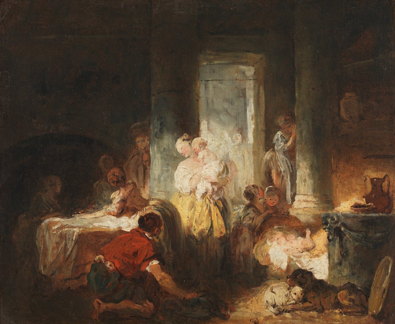 Romersk interiör, ca 1760 (olja på duk) av Jean Honore Fragonard