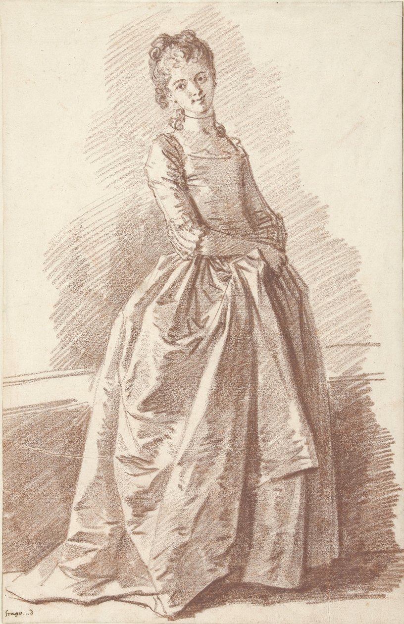 Stående ung kvinna, vänd mot av Jean Honore Fragonard