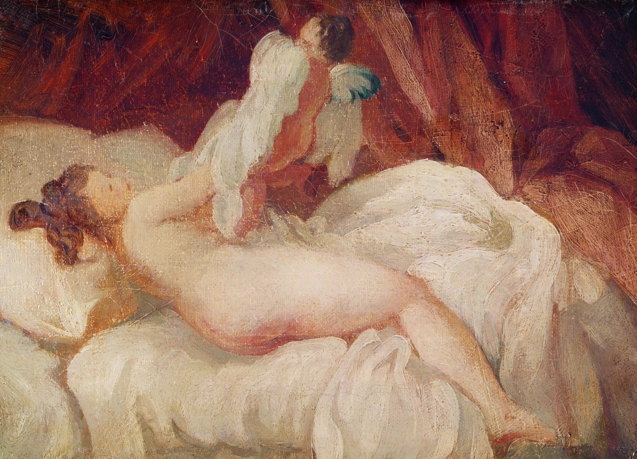 Tar av sig blusen av Jean Honore Fragonard