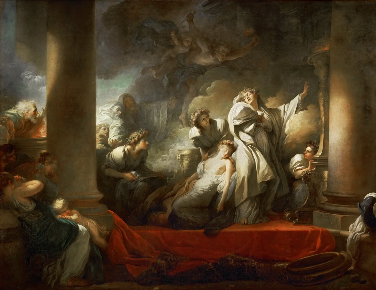 Översteprästen Coresus offrar sig själv för att rädda Callirhoe av Jean Honore Fragonard
