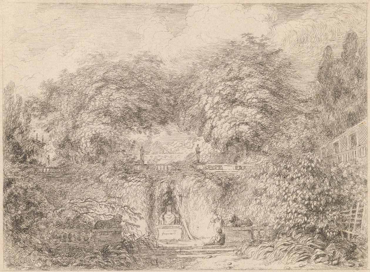 Den lilla parken (Le petite parc) av Jean Honore Fragonard