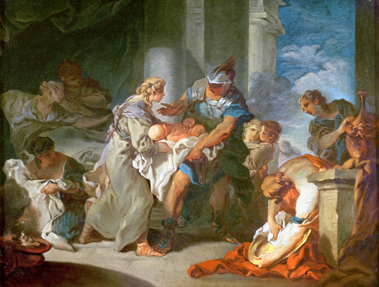 Spädbarnets Pyrrhus räddning av Jean Honore Fragonard