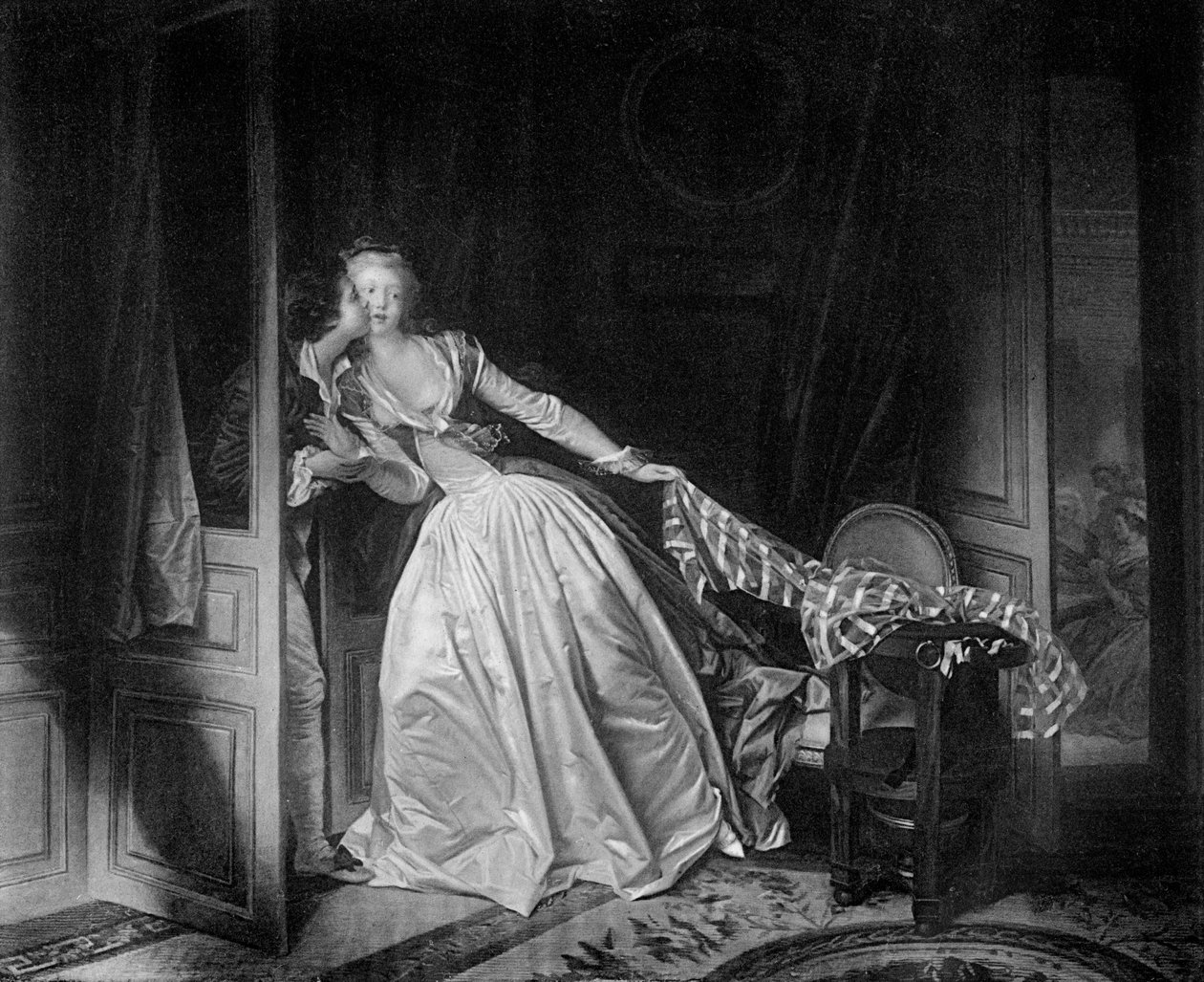 The Stolen Kiss, sent 1700-tal 1905. av Jean Honore Fragonard