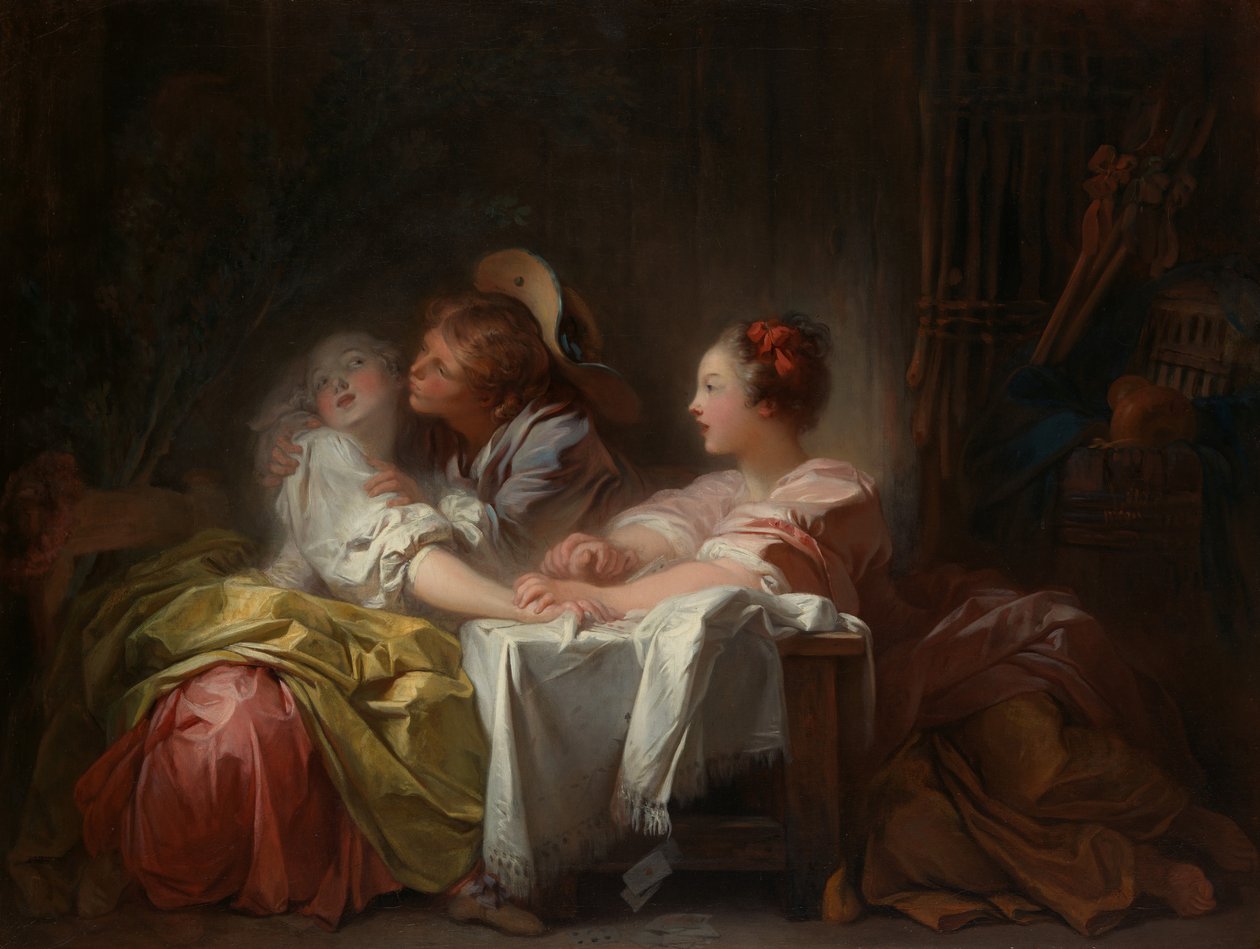 Den stulna kyssen, ca 1760 av Jean Honore Fragonard