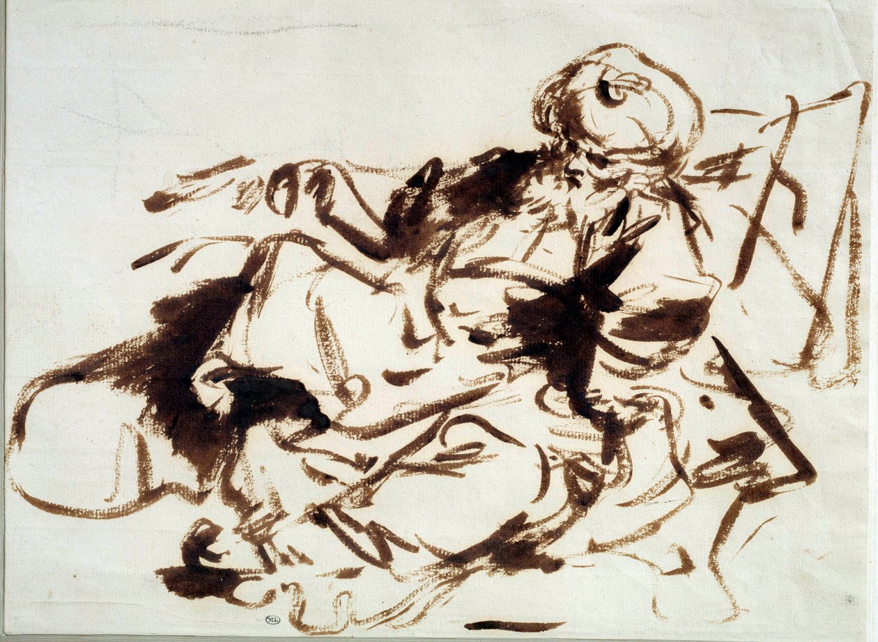 Pasha-målningen i tvätten av Jean Honore Fragonard (1732-1806). 1700-talet. Sol 0,24x0,33 m av Jean Honore Fragonard