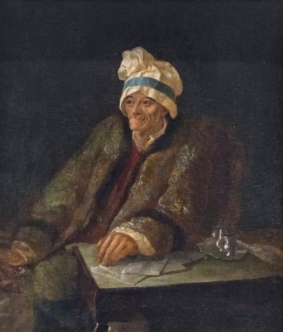 Porträtt av Voltaire (olja på duk) av Jean Huber