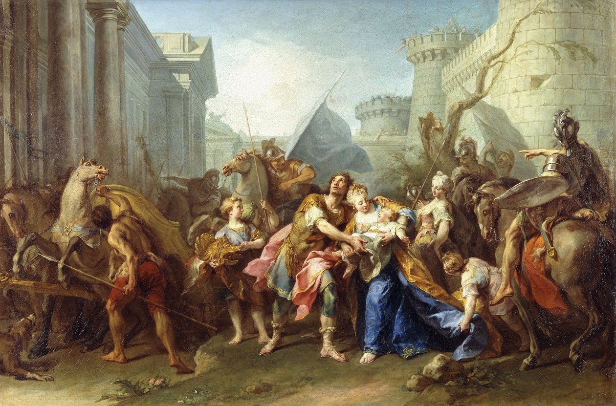 Hector tar avsked från Andromache, 1727 av Jean II Restout