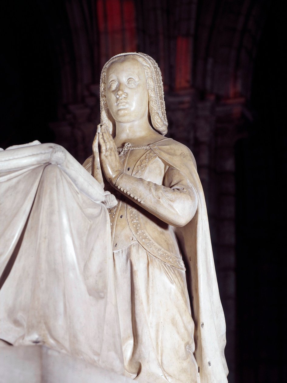 Orant av graven av Anne av Bretagne (1477-1514) och Ludvig XII. Skulptur av John Juste I (1485-1549) av Jean I Juste