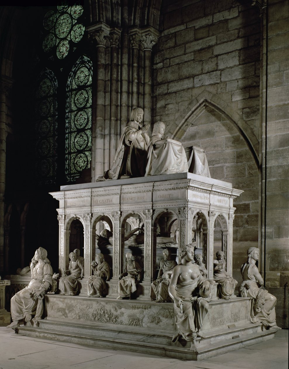 Ludvig XII:s grav (1462-1515) och Anne av Bretagne (1477-1514) (marmor) av Jean I Juste