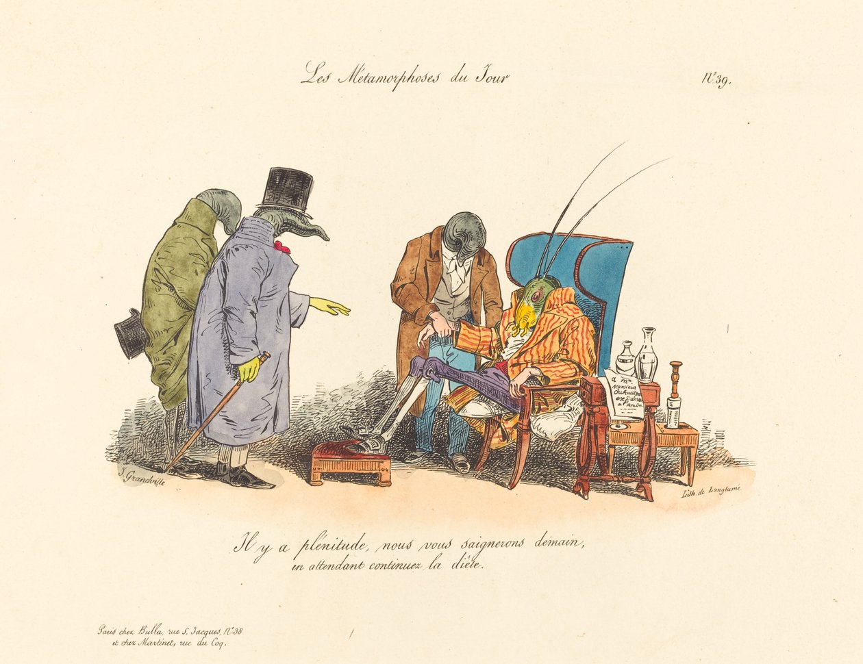 Den sjuka syrsan av Jean Ignace Isidore Grandville