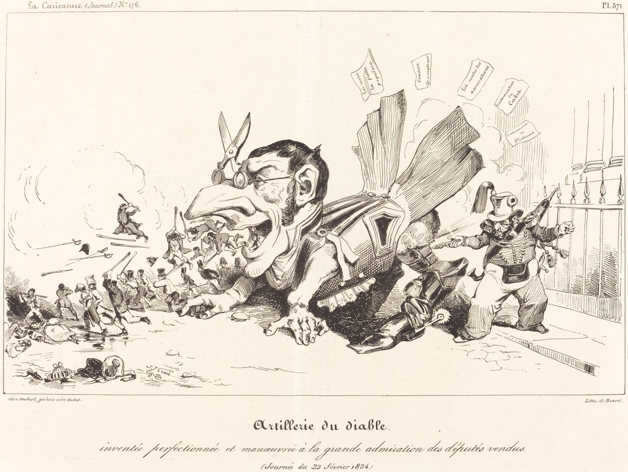 Artillerie du Diable (Djävulens artilleri) av Jean Ignace Isidore Grandville and Eugène Hippolyte Forest