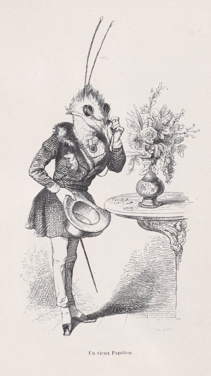 En gammal fjäril från scener ur djurens privata och offentliga liv, ca. 1837-47. av Jean Ignace Isidore Gérard