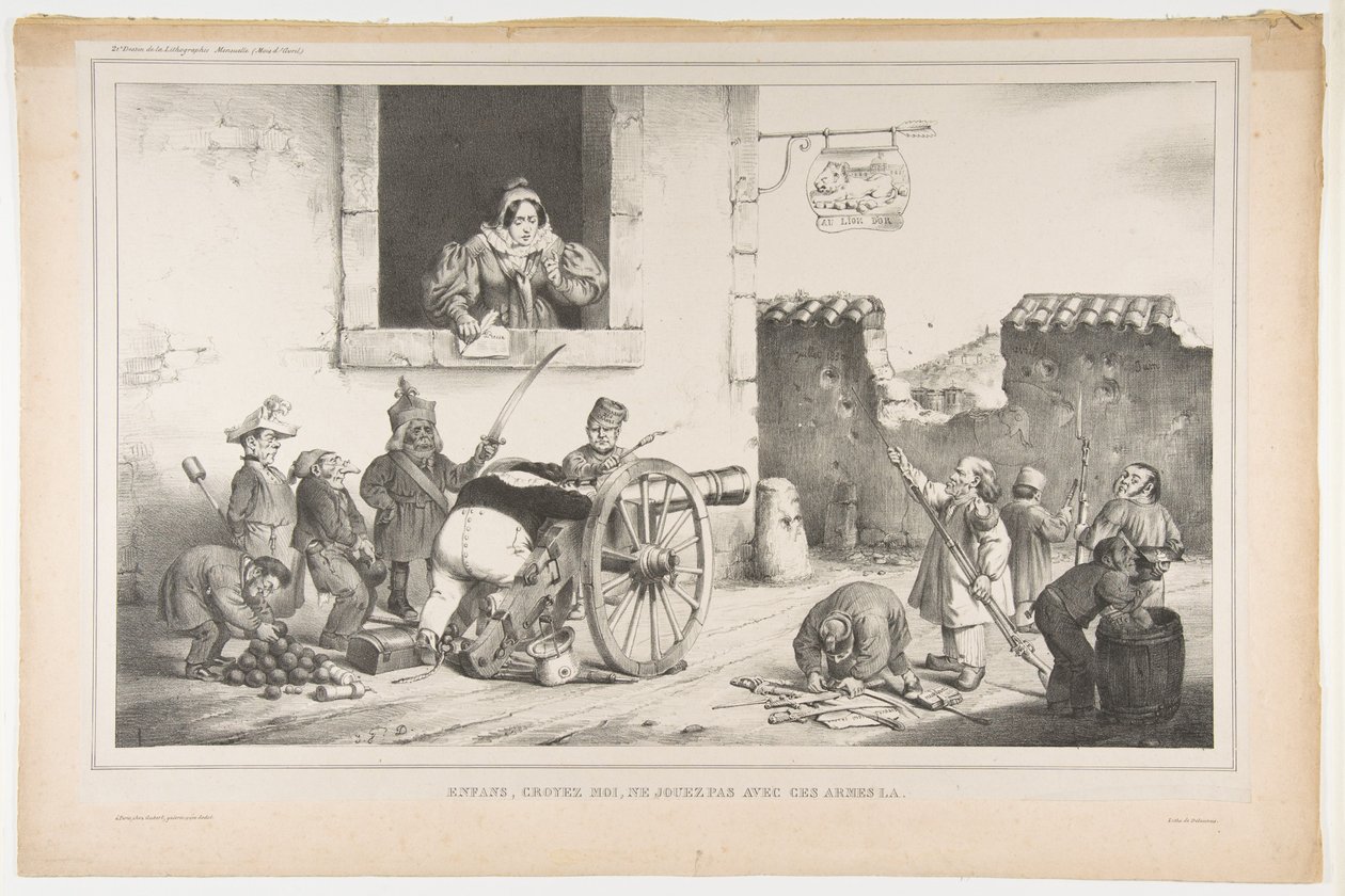 Barn, lyda mig, lek inte med dessa vapen, april 1834 av Jean Ignace Isidore Gérard
