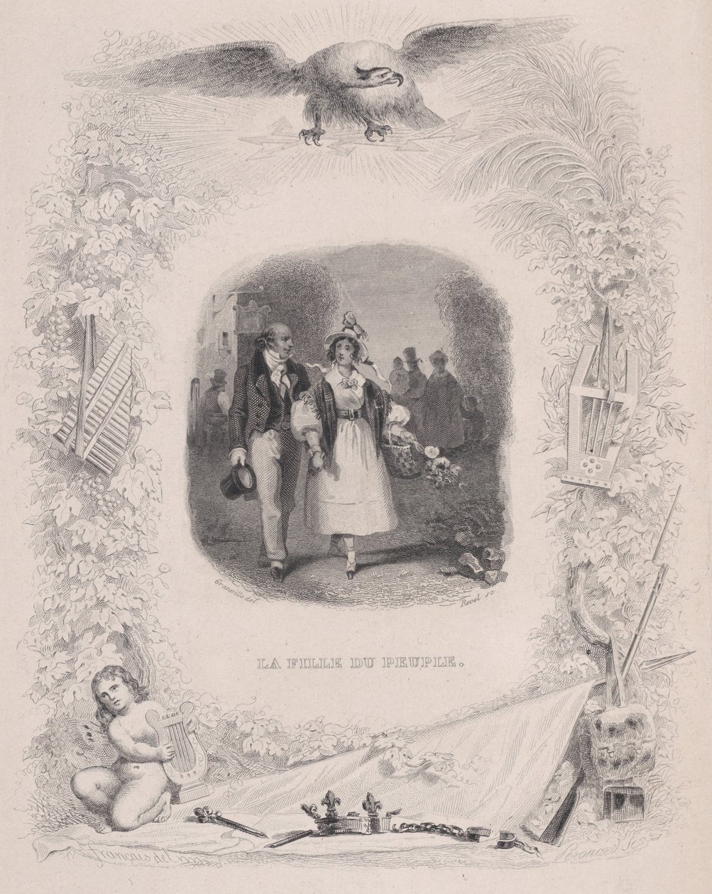 Folkets dotter ur Bérangers sånger, 1829. av Jean Ignace Isidore Gérard