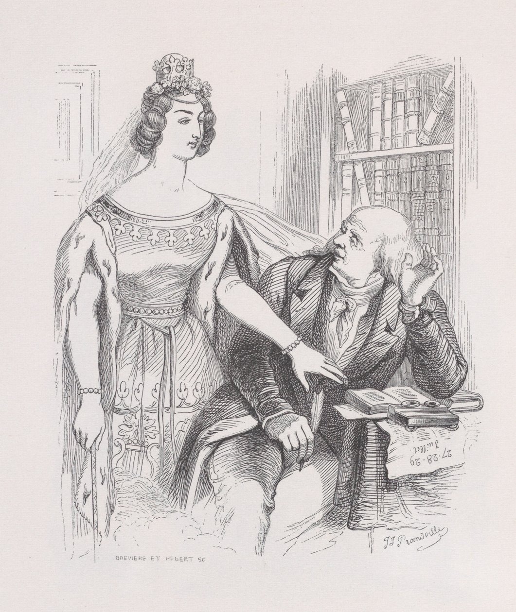 Adjö, Chansons från The Complete Works of Béranger, 1836. av Jean Ignace Isidore Gérard