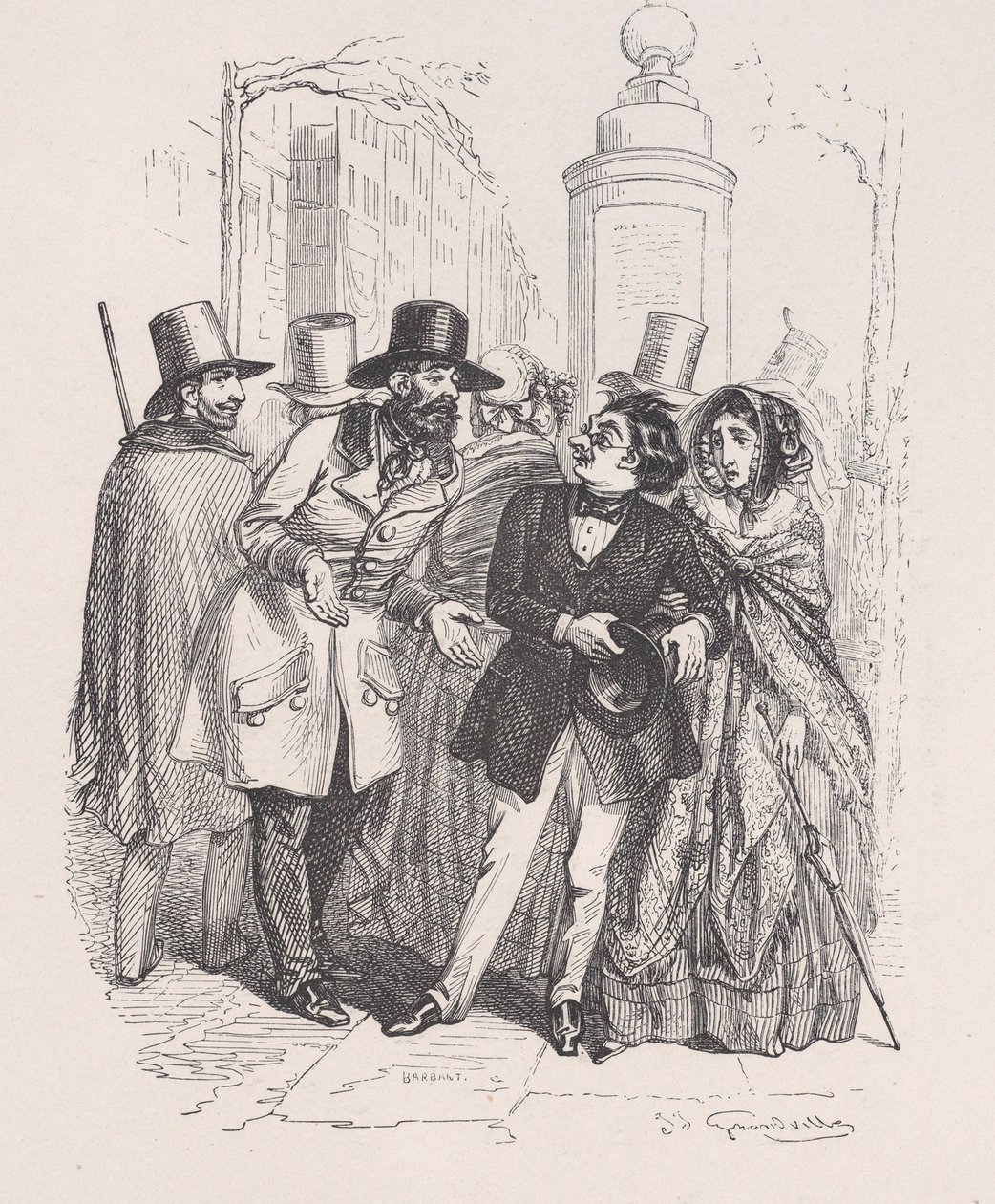 Man skulle kunna skylla på dig i tre år om du tappade hatten. från Lilla M..., 1843. av Jean Ignace Isidore Gérard