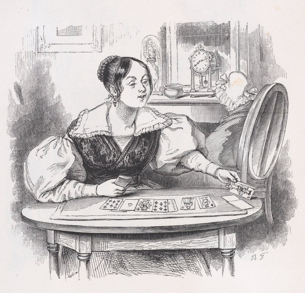 Korten från The Complete Works of Béranger, 1836. av Jean Ignace Isidore Gérard