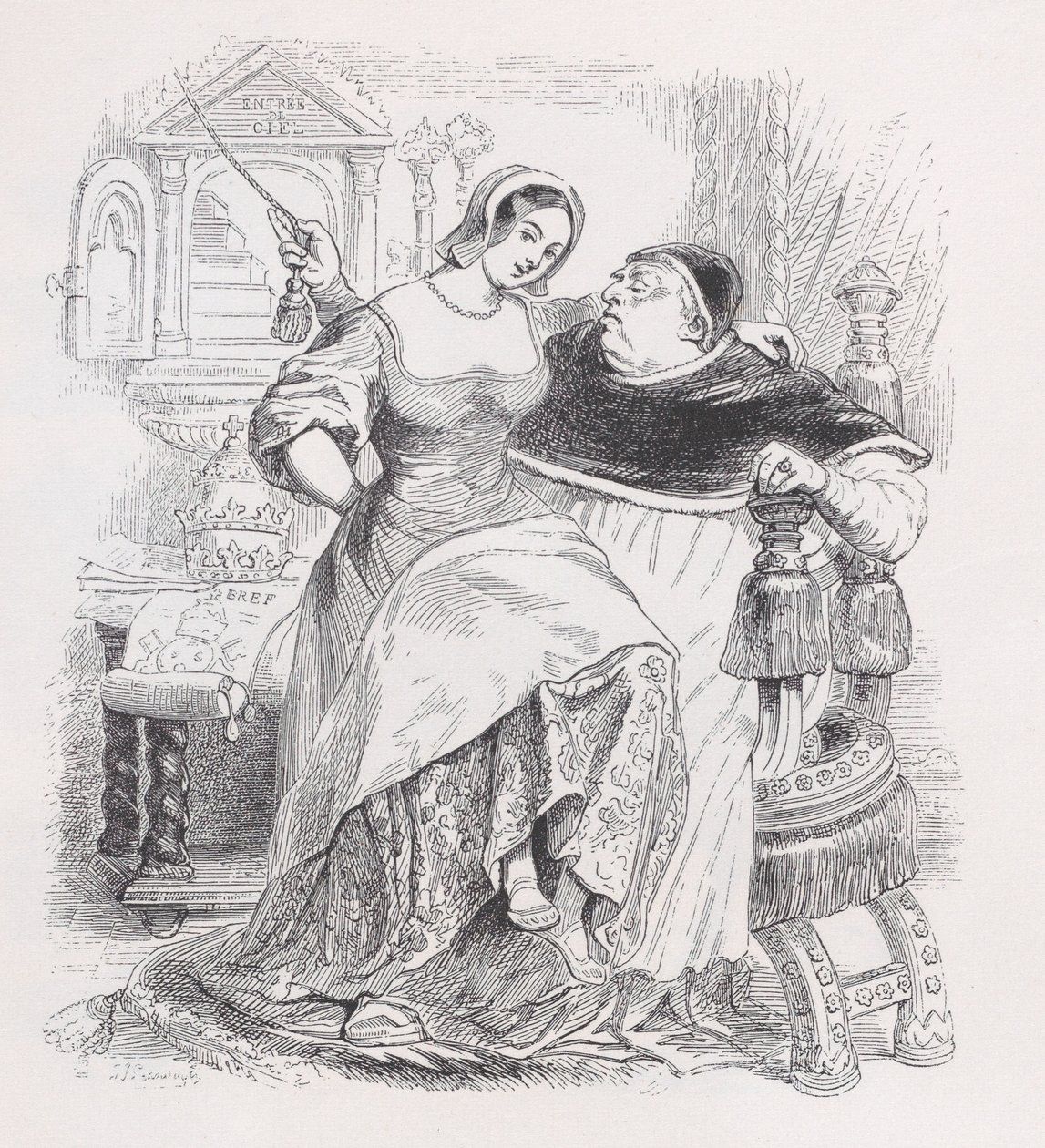 Den gode påven från The Complete Works of Béranger, 1836. av Jean Ignace Isidore Gérard