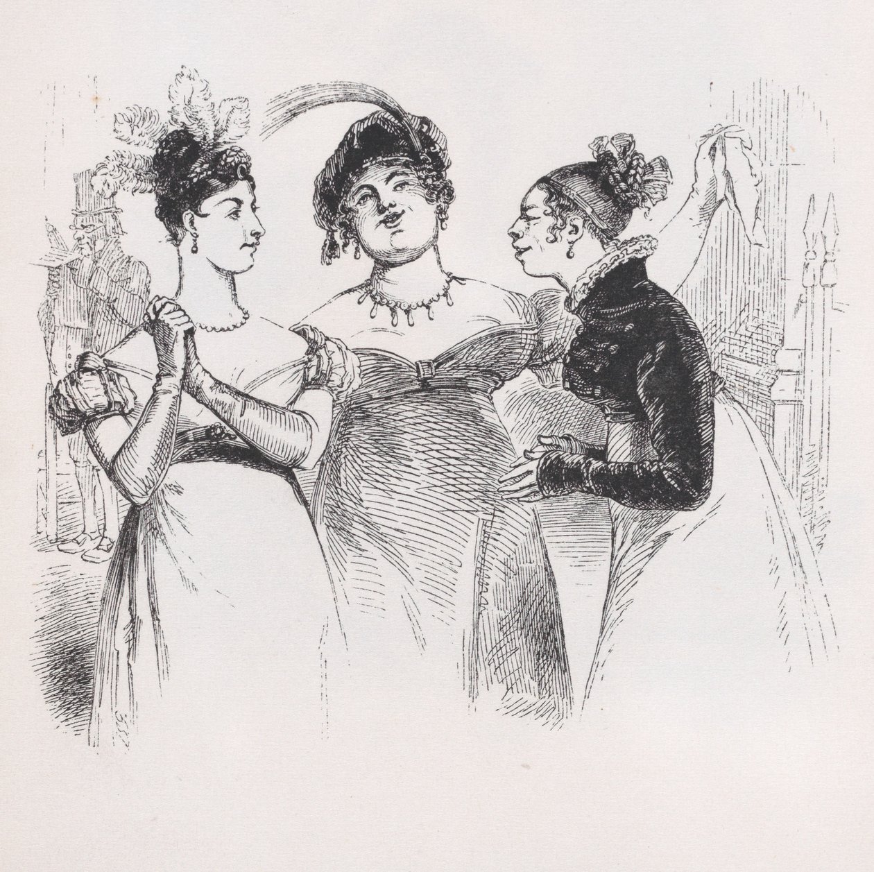 The opinion of these ladies från The Complete Works of Béranger, 1836. av Jean Ignace Isidore Gérard