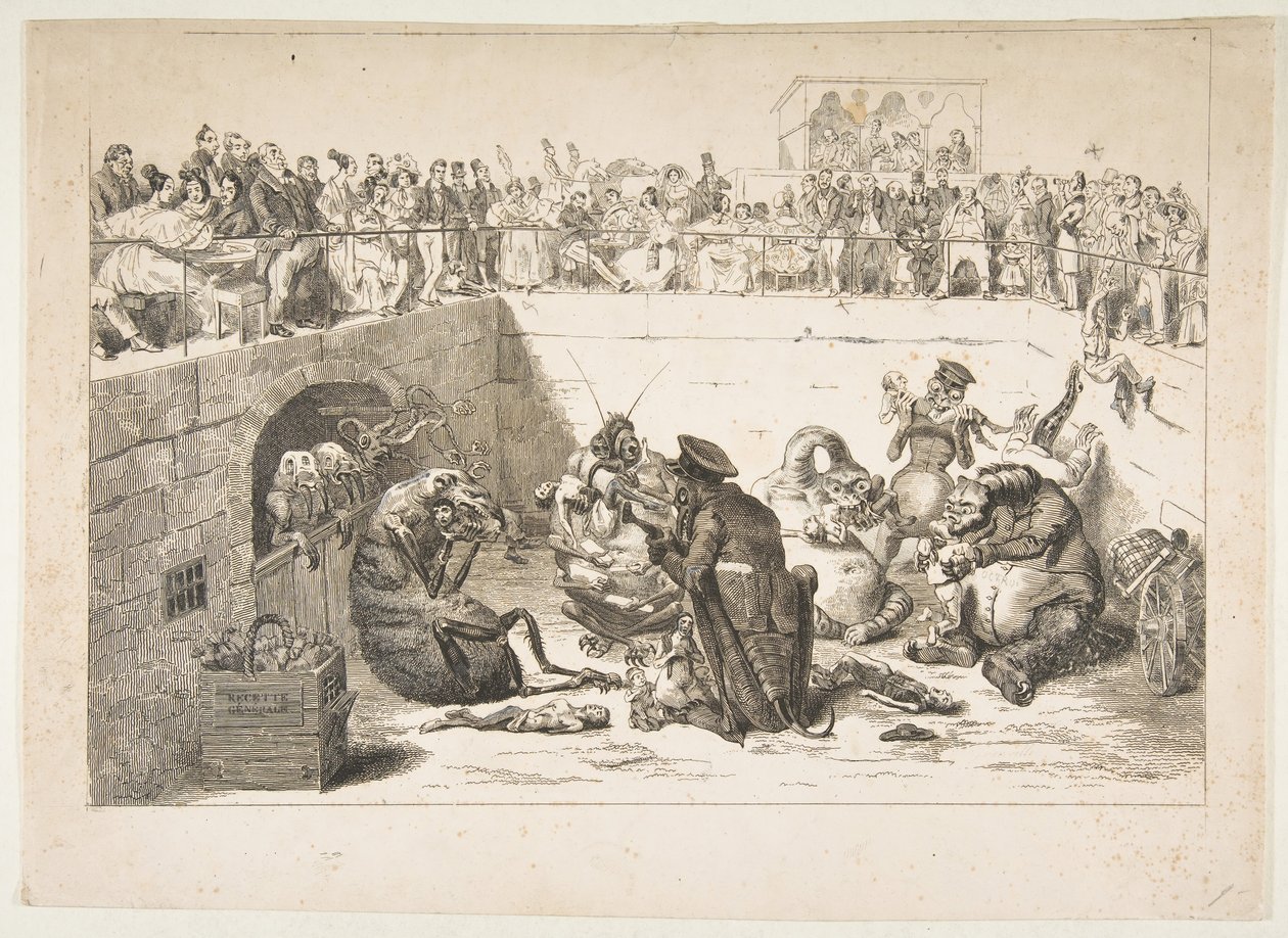Folket levererade till vampyrskatterna, maj 1833 av Jean Ignace Isidore Gérard