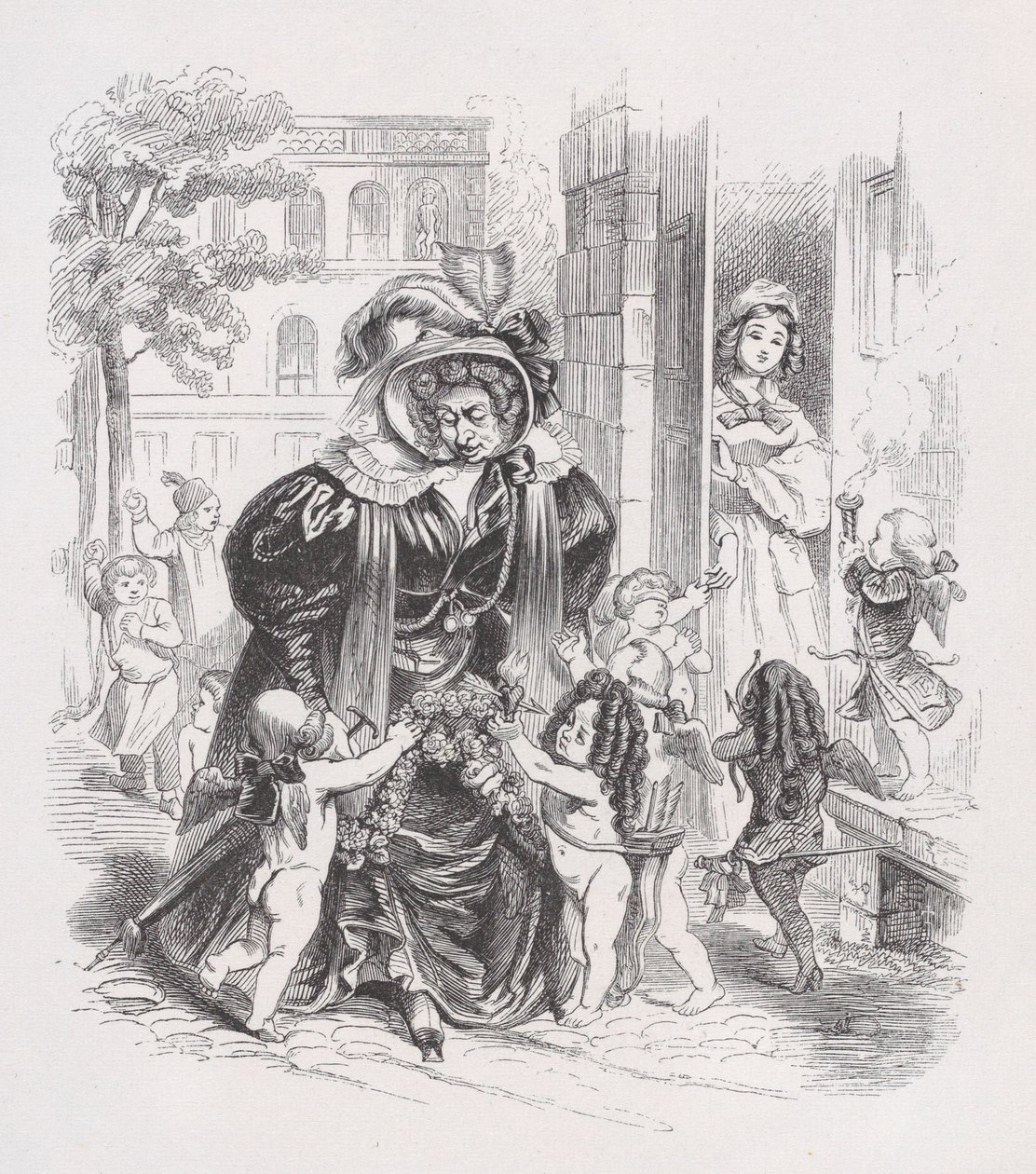 The Poor Putti från The Complete Works of Béranger, 1836. av Jean Ignace Isidore Gérard