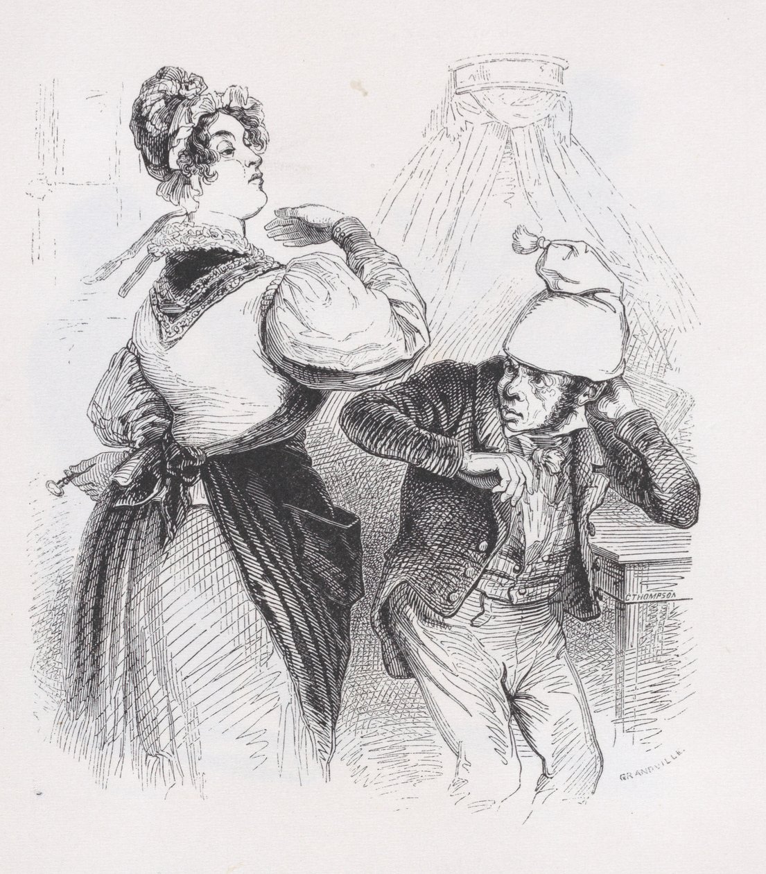Den tredje maken från Bérangers kompletta verk, 1836. av Jean Ignace Isidore Gérard