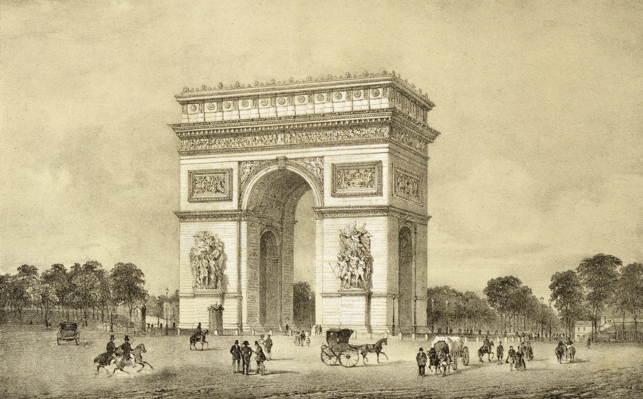 Triumfbågen, Paris, graverad av Auguste Bry av Jean Jacottet