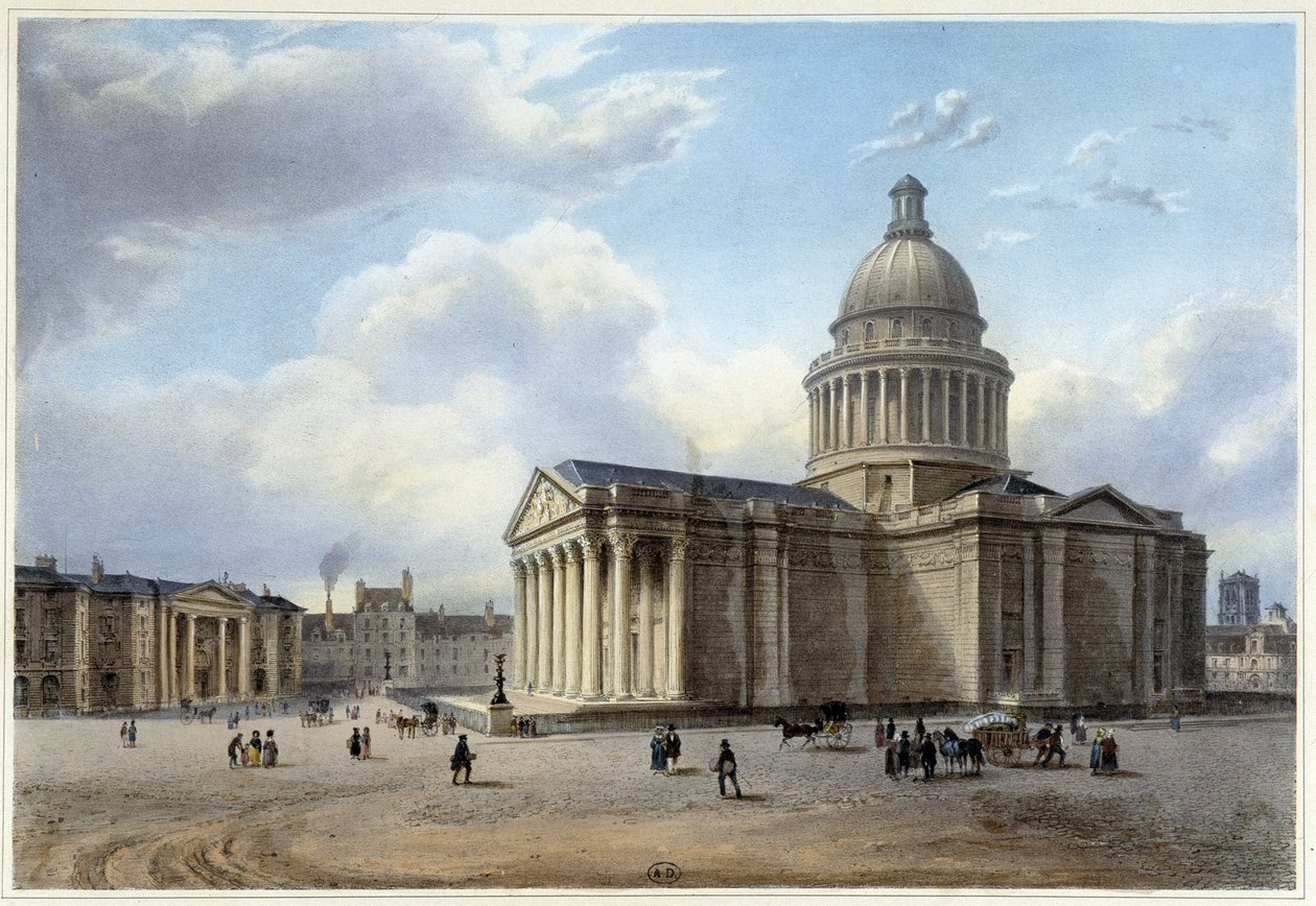 Le Pantheon - i "Walk in Paris and its environments", designad av Jacottet och Benoist, ca. 1840 av Jean Jacottet