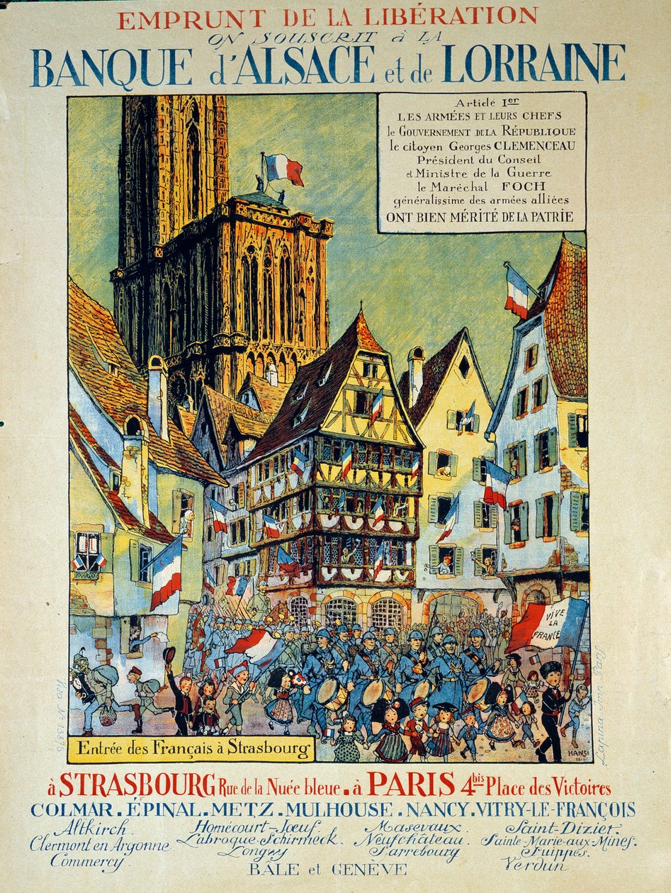 Lån av befrielse på stranden av Alsace och Lorraine (Alsace-Lorraine) av Jean Jacques (1873 1951) Waltz