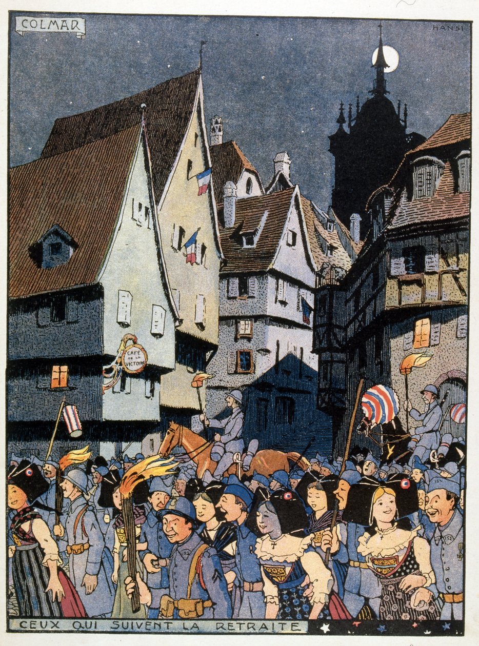 Franska firande som markerar återkomsten av Alsace-regionen till Frankrike av Jean Jacques Waltz