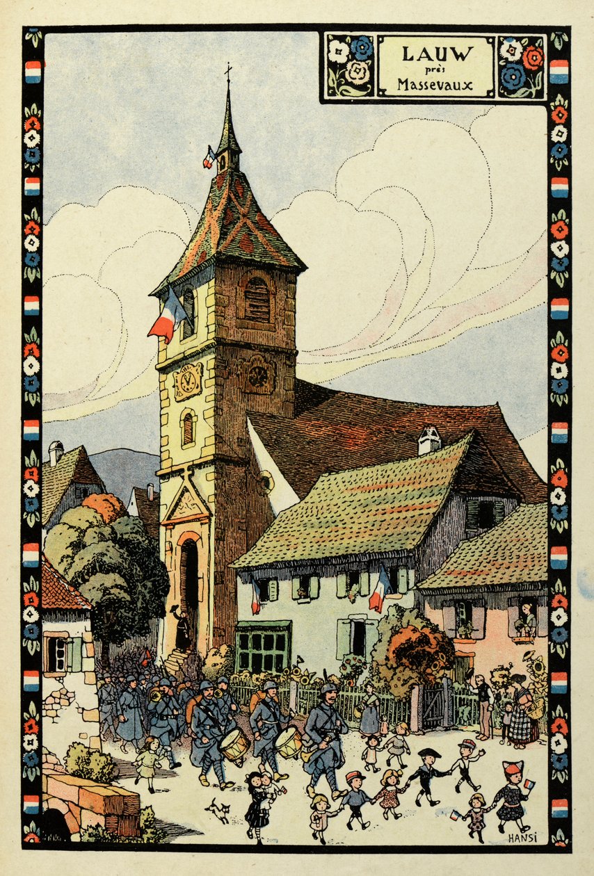 Trefärgsparadiset: Lauw nära Massevaux 1918 av Jean Jacques (1873 1951) Waltz