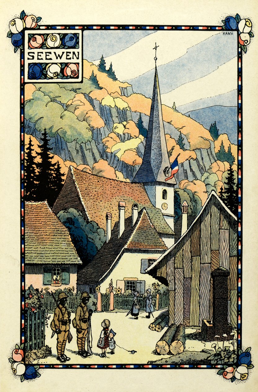 Trefärgsparadiset: Seewen 1918 av Jean Jacques (1873 1951) Waltz