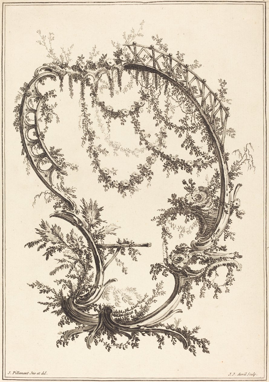 Prydnad med ett stag och ett räcke. av Jean Jacques Avril