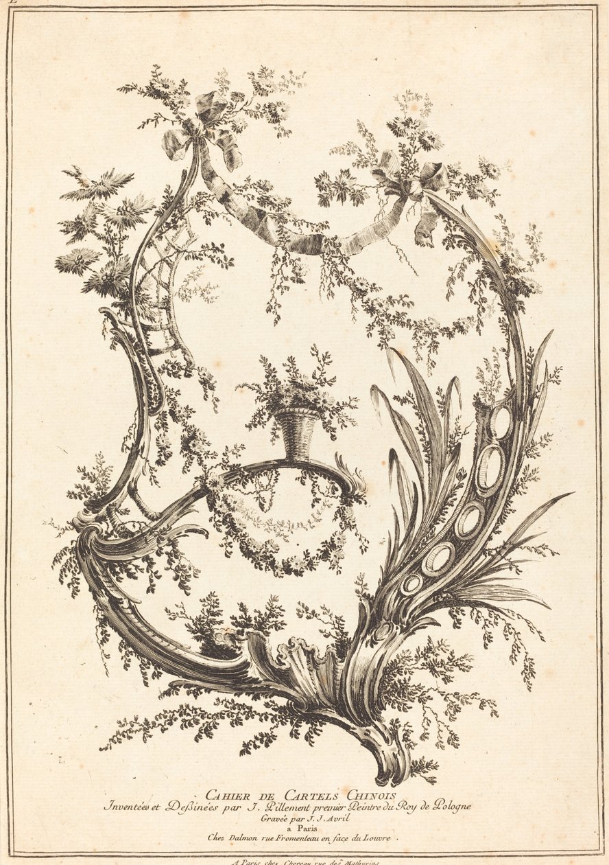 Titelsida av Jean Jacques Avril I after Jean Baptiste Pillement