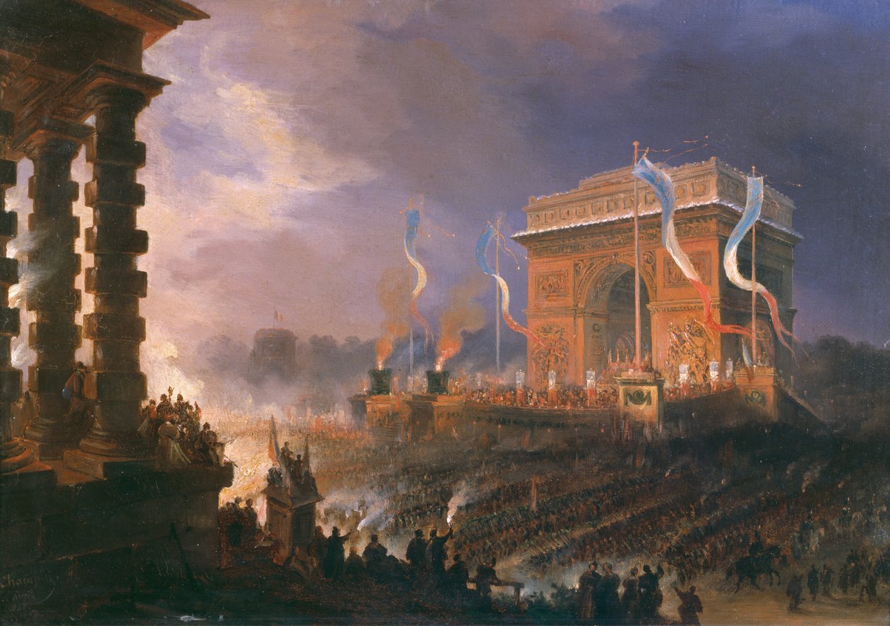 Festivalen av Triumfbågens broderskap, 24 april 1848 av Jean Jacques Champin
